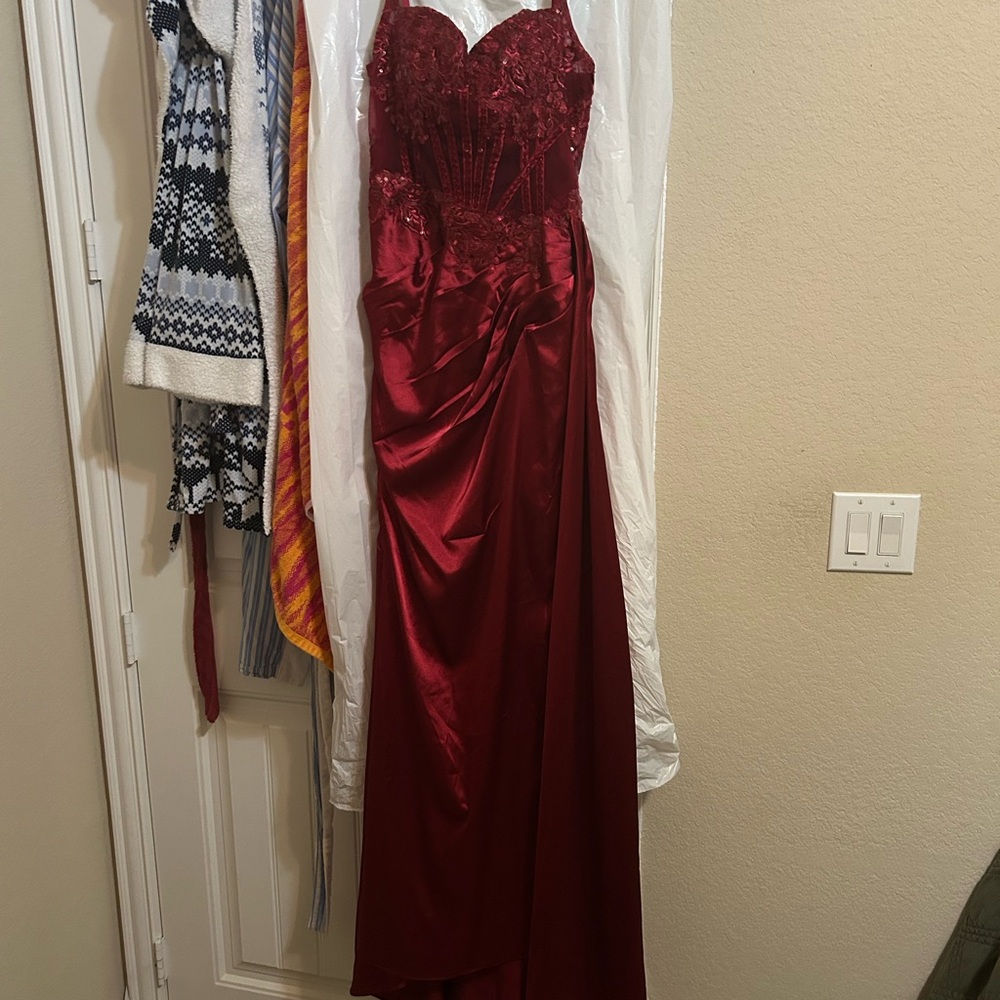 Elegant Dark Red Prom Dress